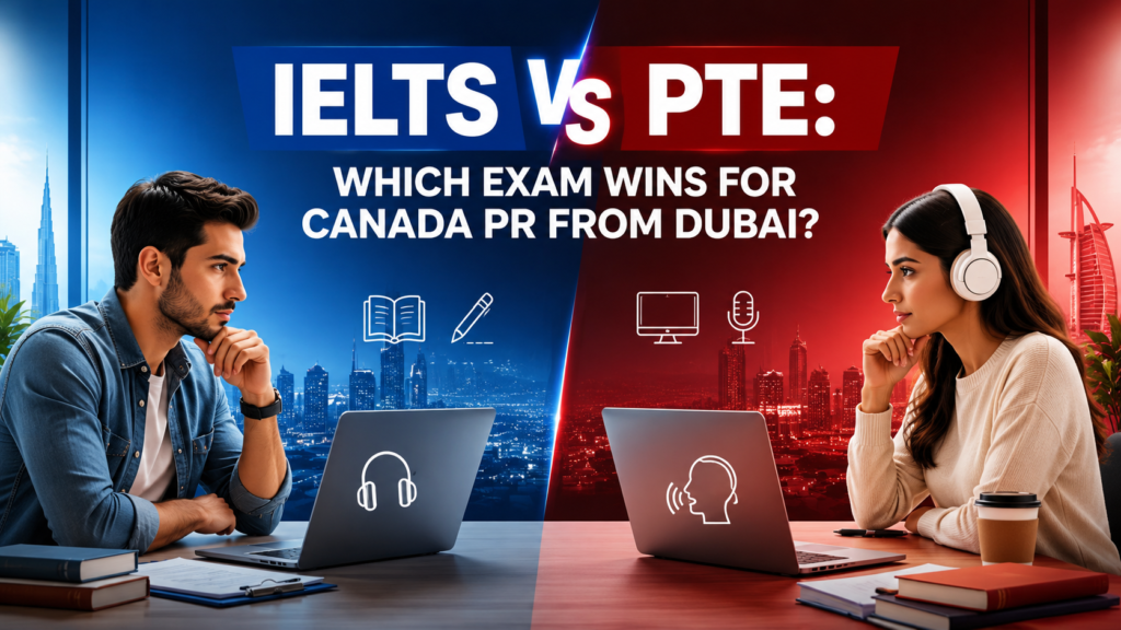 Read more about the article IELTS vs PTE: Which Exam Wins for Canada PR From Dubai?