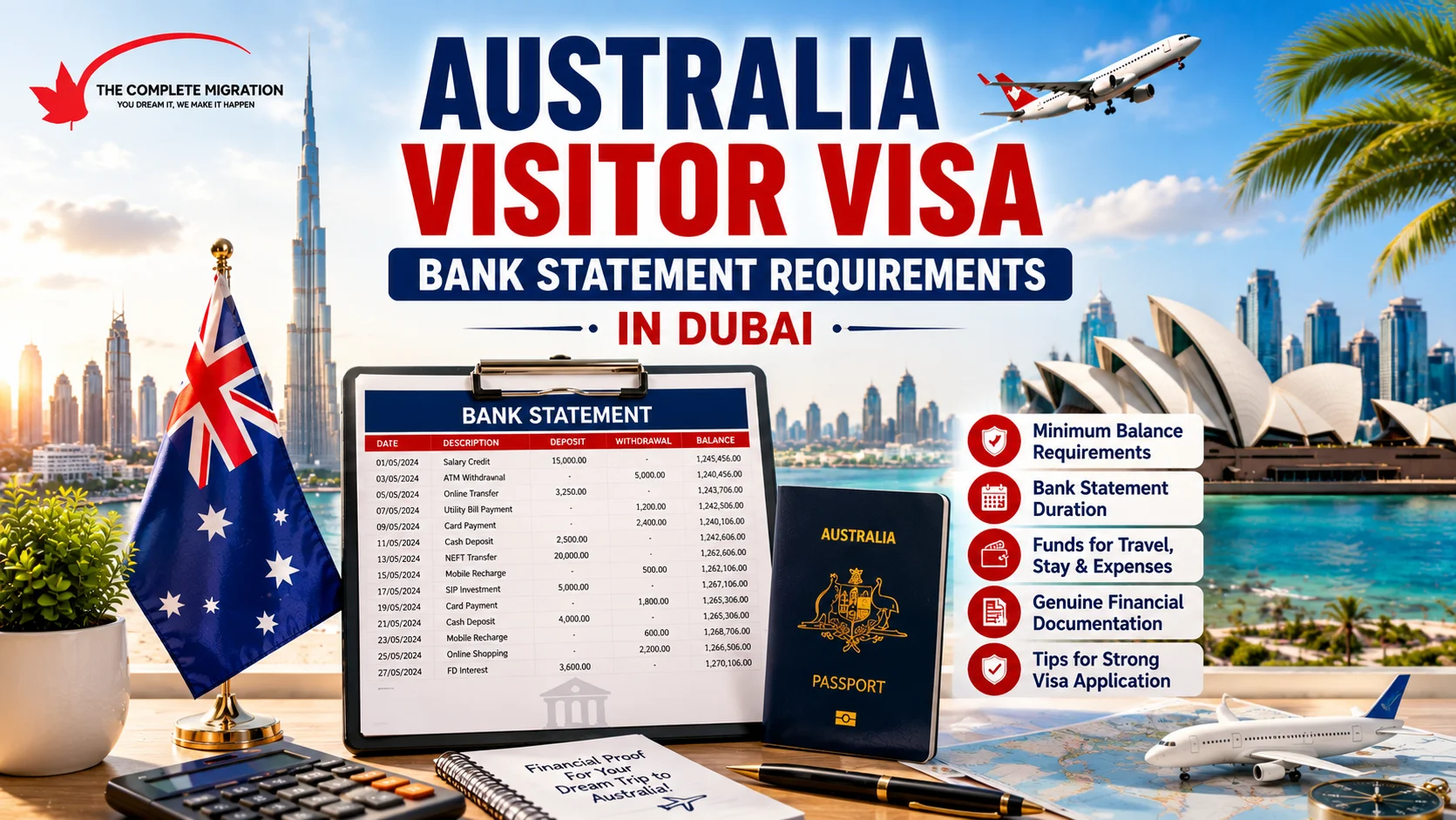 You are currently viewing Australia Visitor Visa Bank Statement Requirements in Dubai